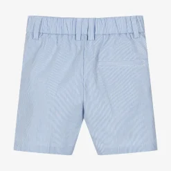 Boys Blue & White Striped Cotton Shorts