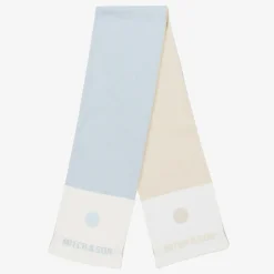 Boys Blue & Beige Reversible Scarf (118cm)