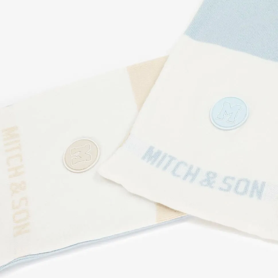 Boys Blue & Beige Reversible Scarf (118cm)