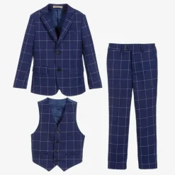 Boys Blue Check Suit