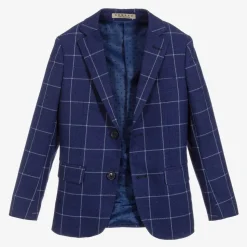 Boys Blue Check Suit