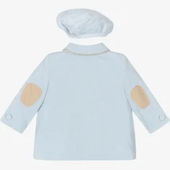 Boys Blue Corduroy Coat & Hat Set