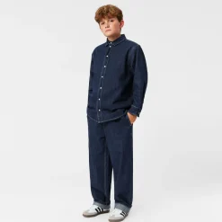 Boys Blue Cotton & Linen Denim Shirt