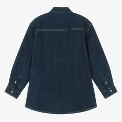 Boys Blue Cotton & Linen Denim Shirt