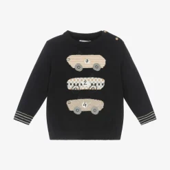 Boys Blue Cotton & Wool Knit Sweater