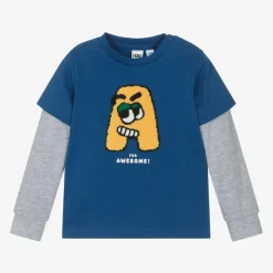Boys Blue Cotton Awesome Top