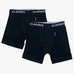 Boys Blue Cotton Boxer Shorts (2 Pack)