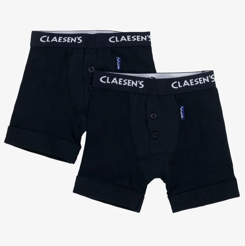 Boys Blue Cotton Boxer Shorts (2 Pack)
