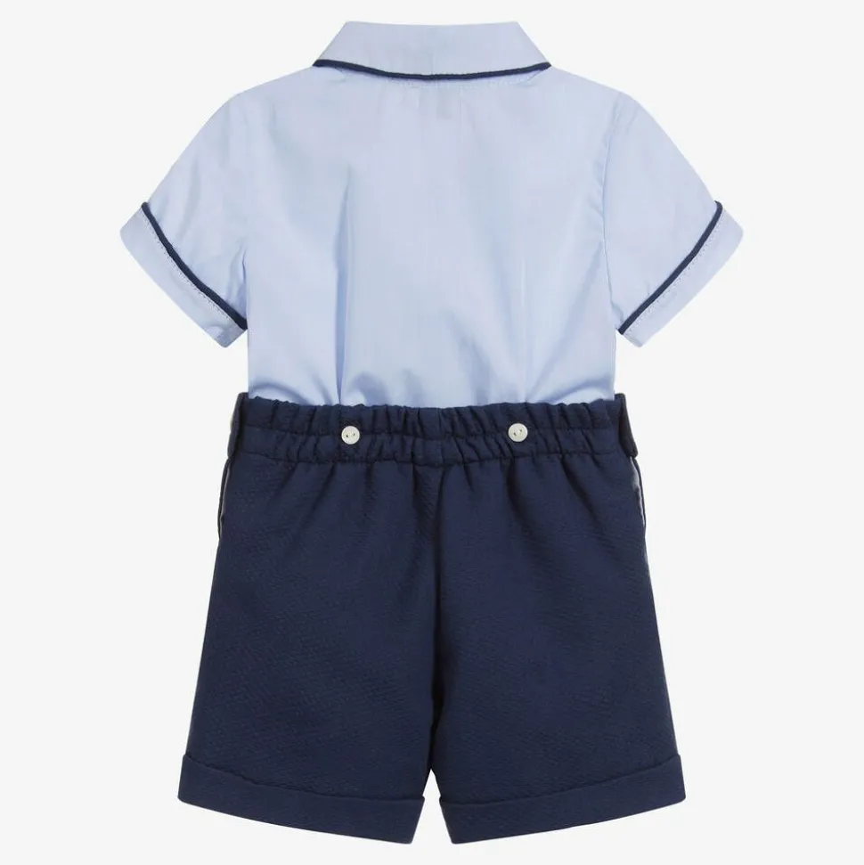 Boys Blue Cotton Buster Suit