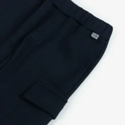 Boys Blue Cotton Cargo Joggers