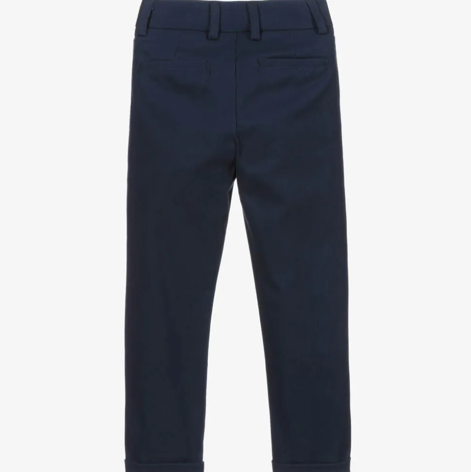 Boys Blue Cotton Chino Trousers