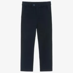 Boys Blue Cotton Chino Trousers