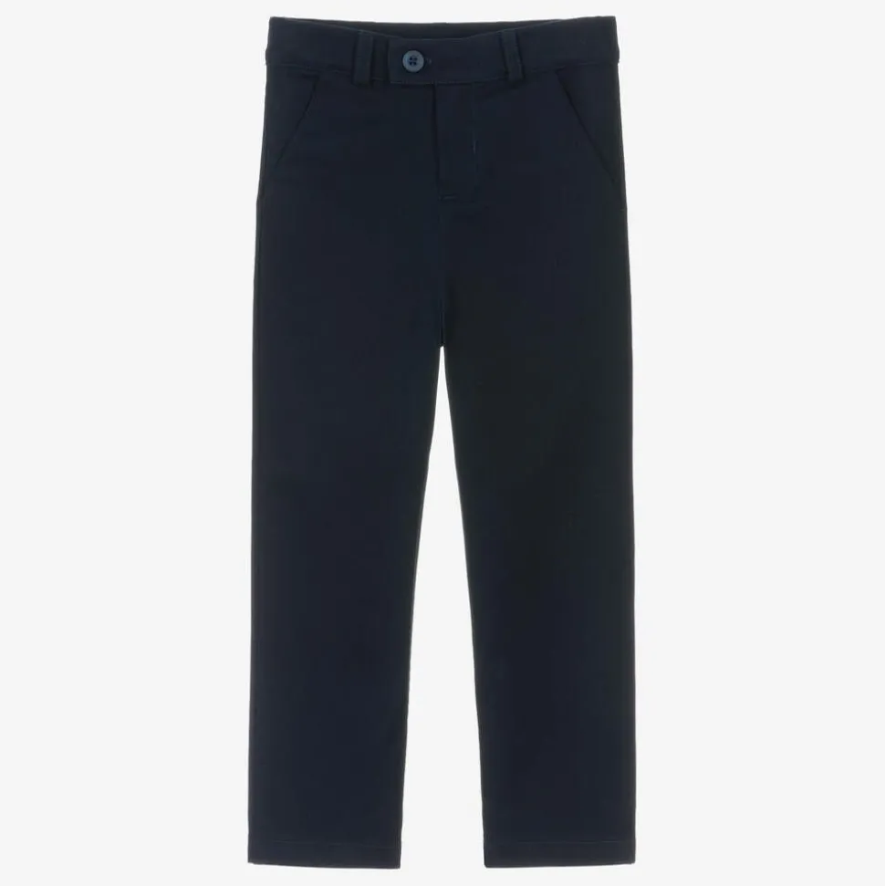 Boys Blue Cotton Chino Trousers