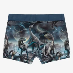 Boys Blue Cotton Dinosaur Boxers (2 Pack)