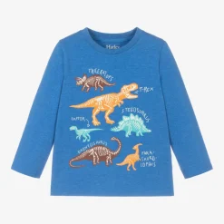 Boys Blue Cotton Dinosaur Top