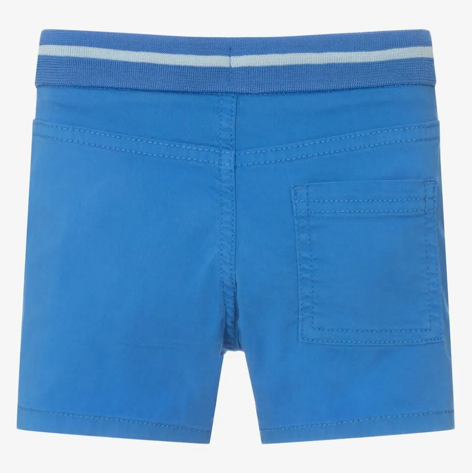 Boys Blue Cotton Drawstring Shorts