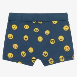 Boys Blue Cotton Emoji Boxers (2 Pack)