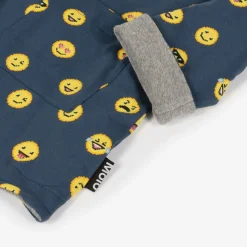 Boys Blue Cotton Emoji Dressing Gown