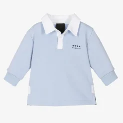 Boys Blue Cotton 4G Rugby Shirt