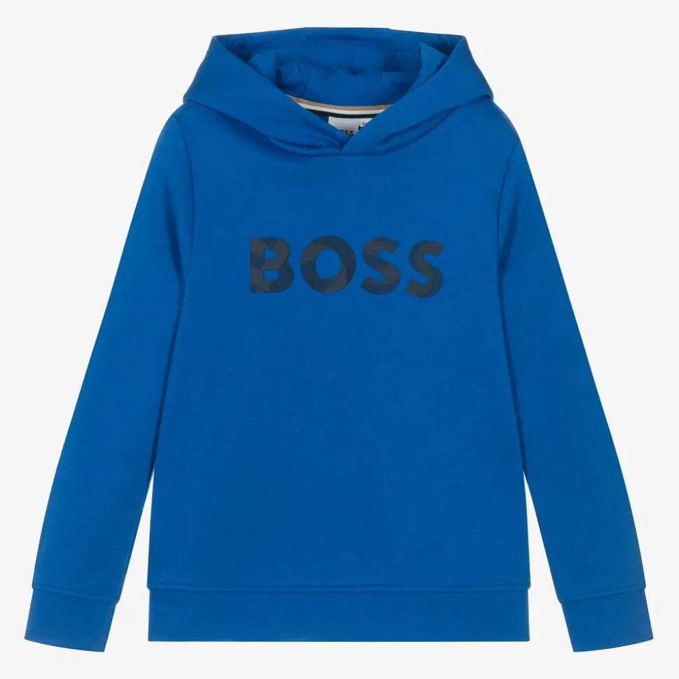 Boys Blue Cotton Hoodie