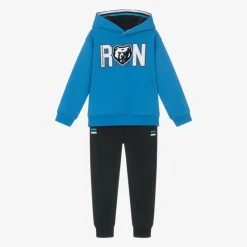 Boys Blue Cotton Jersey Tracksuit