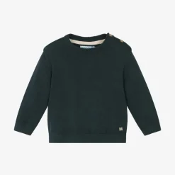 Boys Blue Cotton Knit Sweater
