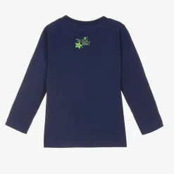 Boys Blue Cotton Maple The Dino Top