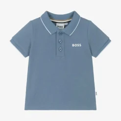 Boys Blue Cotton Polo Shirt