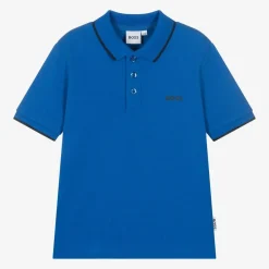 Boys Blue Cotton Polo Shirt