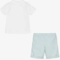 Boys Blue Cotton Shorts Set
