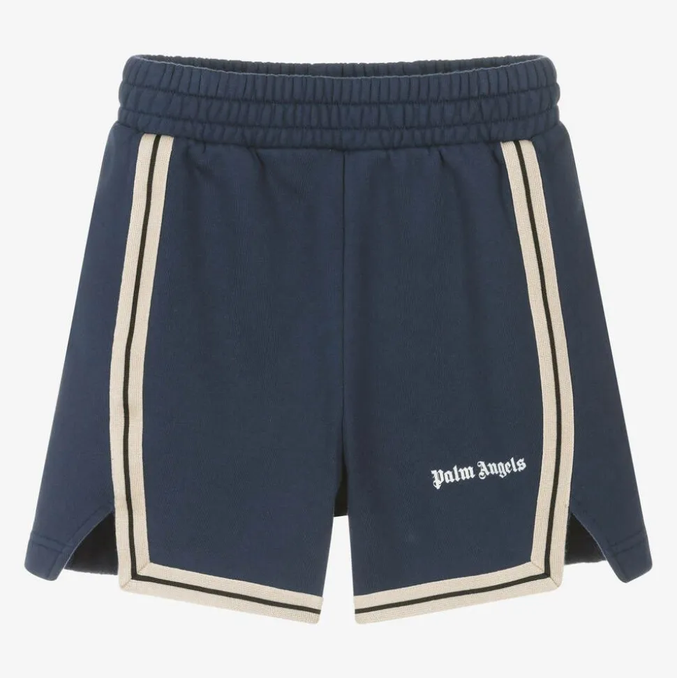 Boys Blue Cotton Track Sweat Shorts