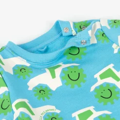 Boys Blue Cotton Tractor Tracksuit