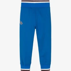 Boys Blue Cotton Varsity Joggers