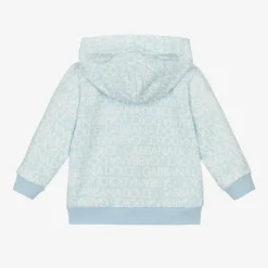 Boys Blue Cotton Zip-Up Top