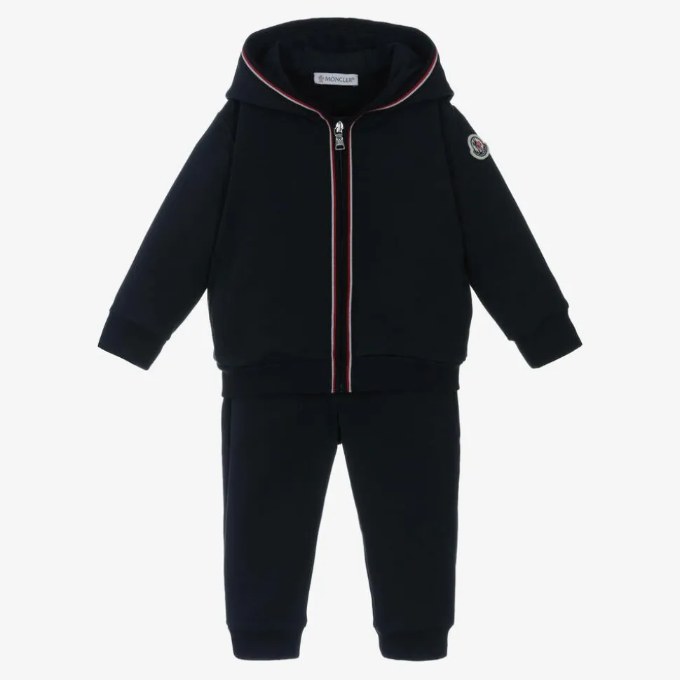 Boys Blue Cotton Zip-Up Tracksuit