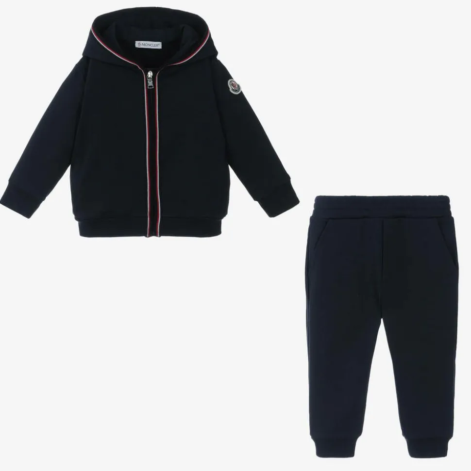 Boys Blue Cotton Zip-Up Tracksuit