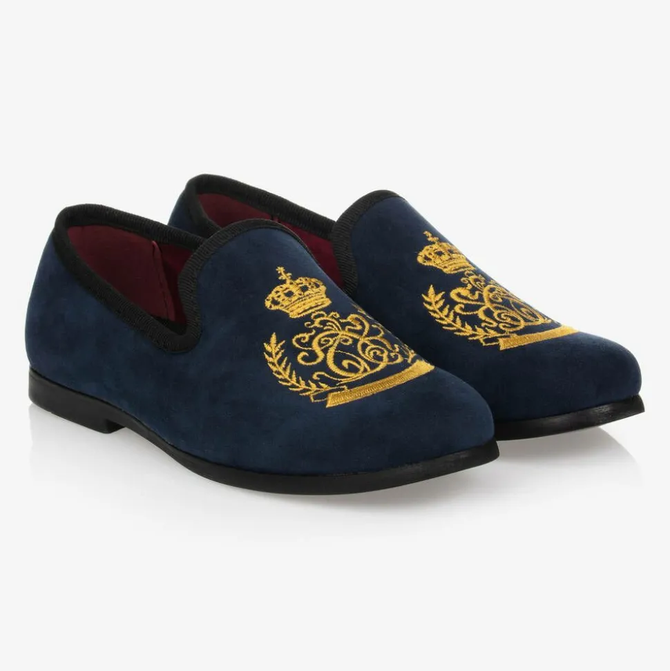 Boys Blue Crest Slip-On Shoes