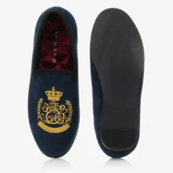 Boys Blue Crest Slip-On Shoes