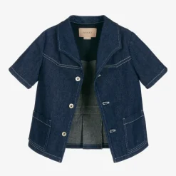 Boys Blue Denim Logo Jacket