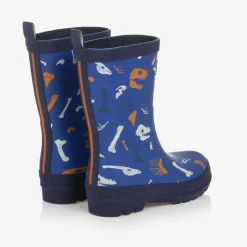 Boys Blue Dinosaur Fossils Rain Boots
