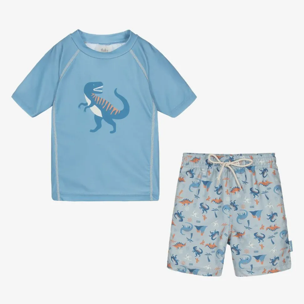 Boys Blue Dinosaur Swim Set (UPF40+)