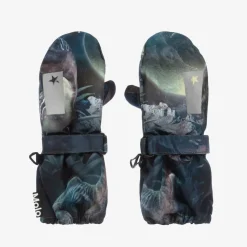 Boys Blue Dinosaur Thermal Mittens