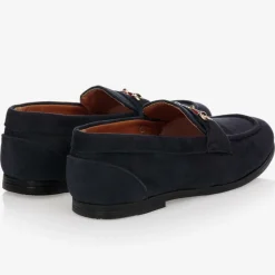 Boys Blue Faux Suede Horsebit Loafers