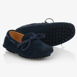 Boys Blue Faux Suede Moccasins