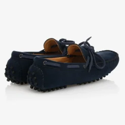 Boys Blue Faux Suede Moccasins