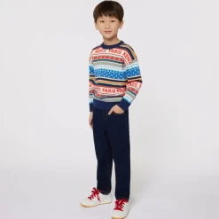 Boys Blue Festive Cotton Knit Sweater