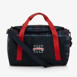 Boys Blue Global Stripe Check Sports Bag