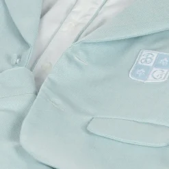 Boys Blue Herringbone Cotton Shorts Suit