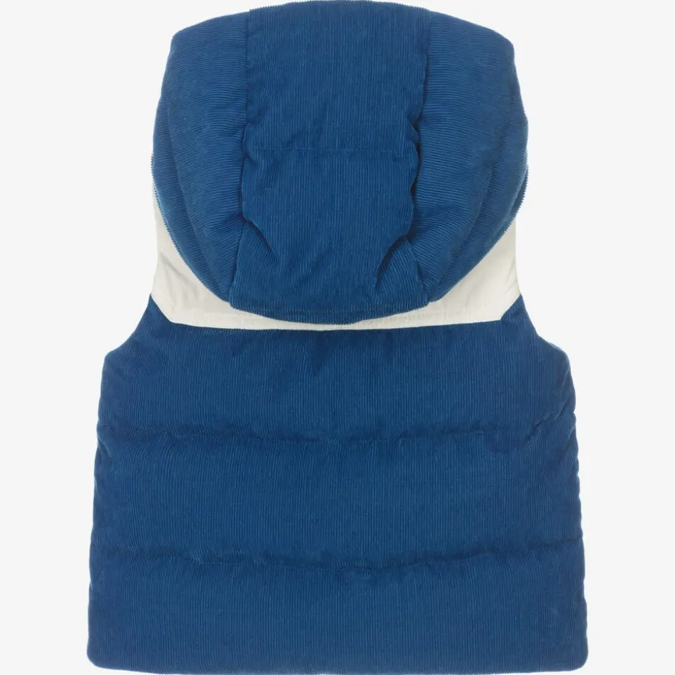 Boys Blue Hooded Down Gilet