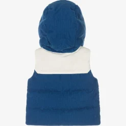 Boys Blue Hooded Down Gilet
